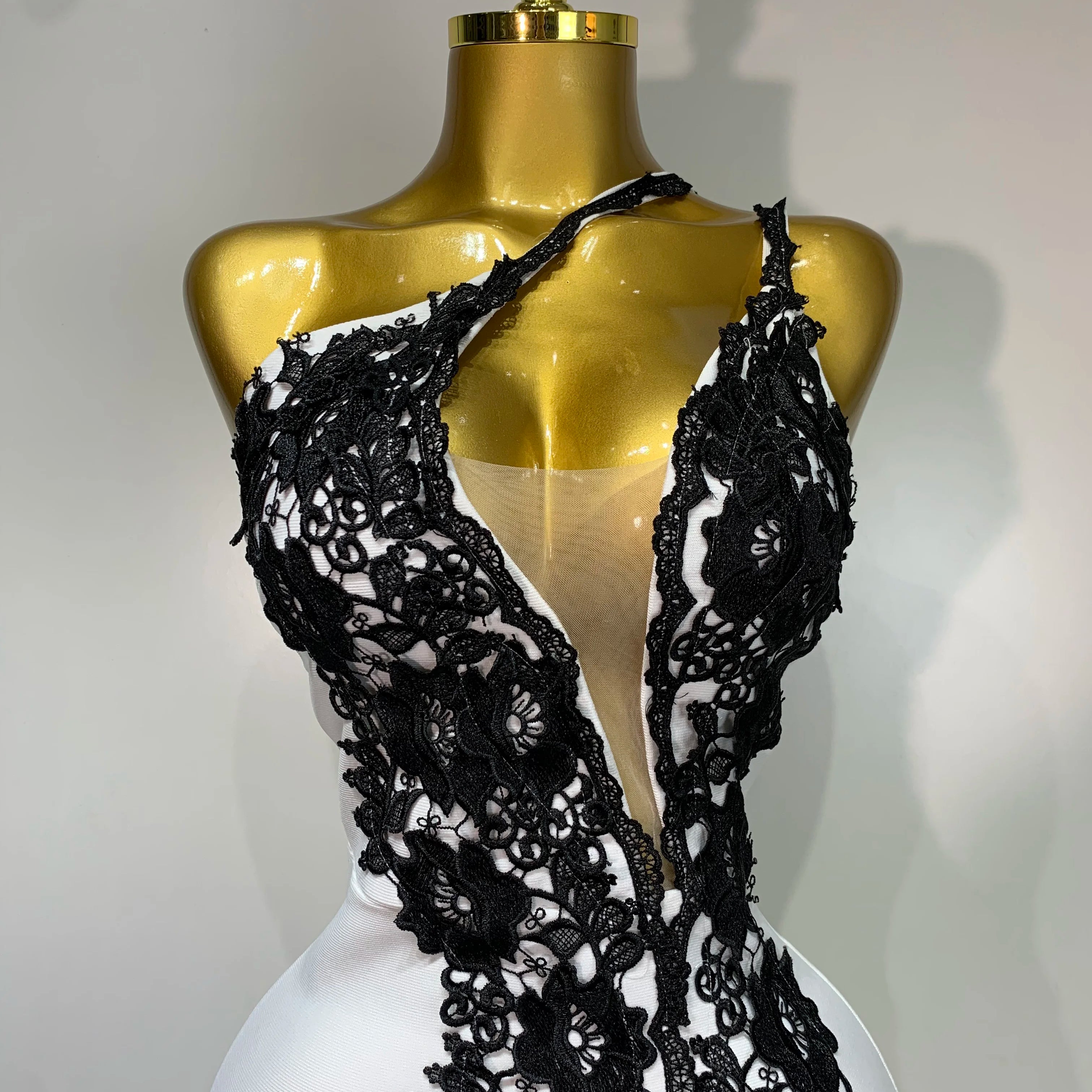 Women Designer Black Lace Bodycon Bandage Dress Luxury Birthday Party Dresses Elegant Long Celebrity Evening Prom Gowns