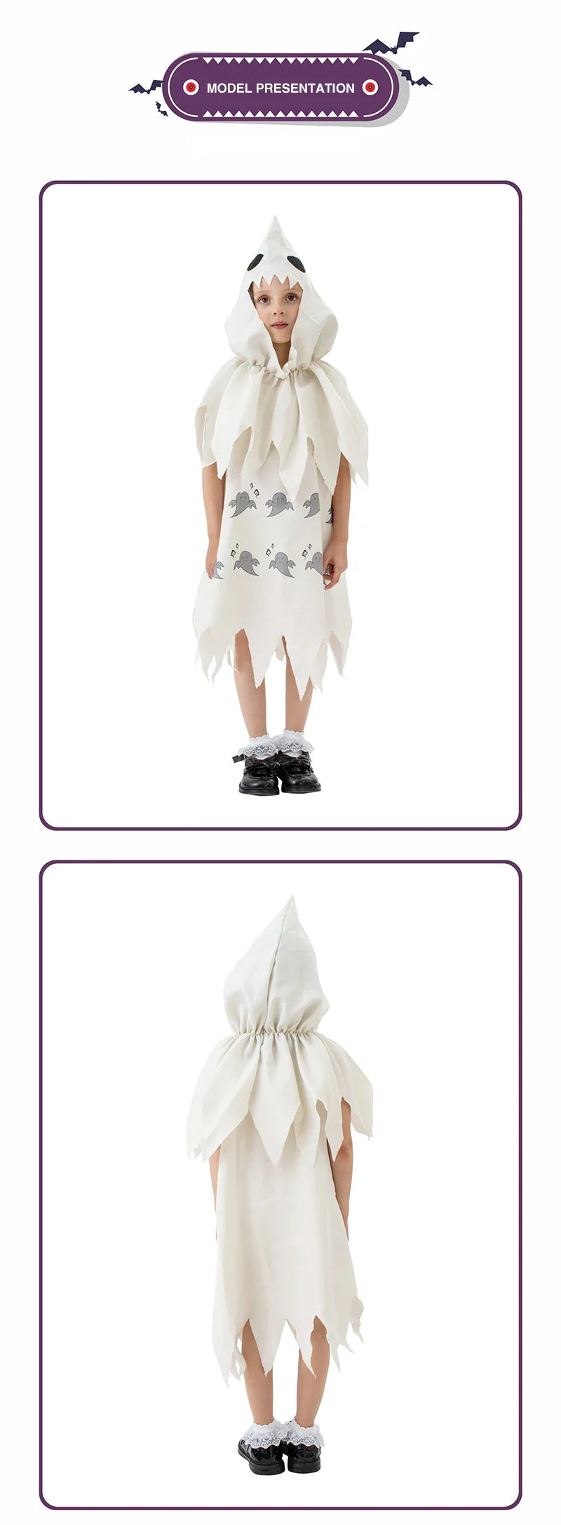 Kids Boys Girls Cute White Ghosts Demons Role Play Costumes Kids Costume Shows Halloween Theme Party