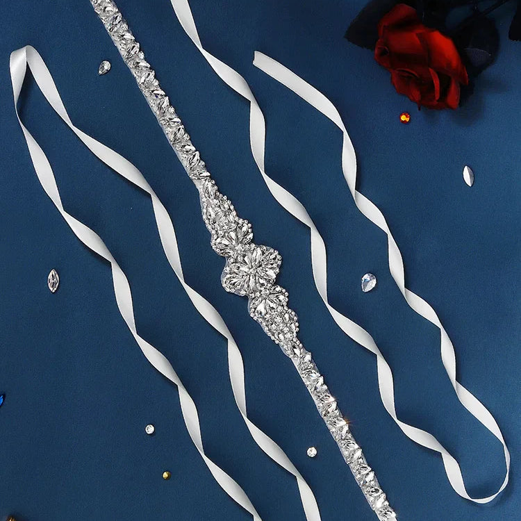 Newest Luxury Rhinestone Bridal Belt Bride Wedding Dress Accessories Party Prom Bridal Wedding Dress Belt For Women WS-J060S