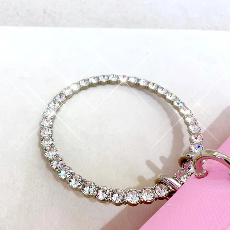 Clutch Bag Luxury Designer Handbag for Women with Chain Metal Ring Handle PU Leather Rhinestones Purses Shoulder Bag