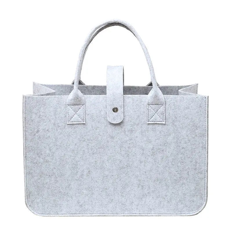 Fashion Women Winter Bag Felt Cloth Hand Bag Female Large Capacity Tote Bag Ladies Solid Color Travel Shopping Purses light grey