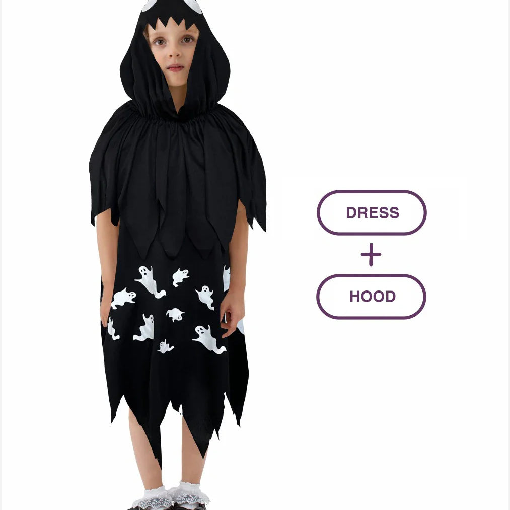 Kids Boys Girls Cute White Ghosts Demons Role Play Costumes Kids Costume Shows Halloween Theme Party The Black Ghost