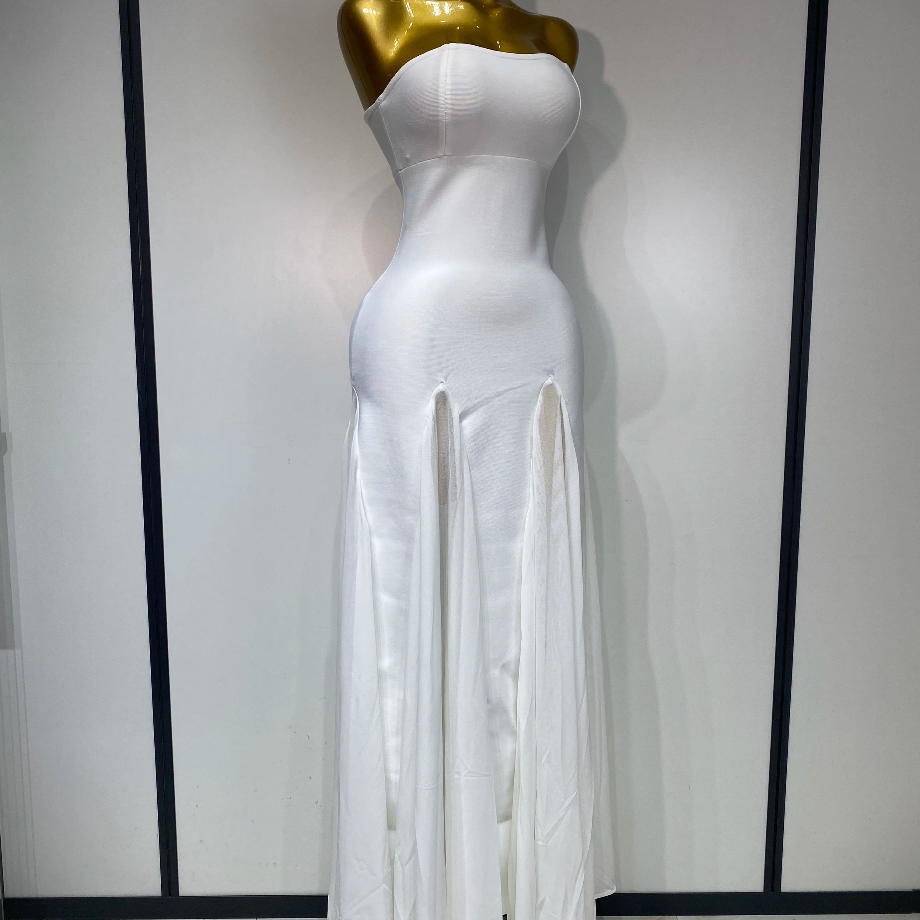 Women Sexy Backless Bodycon Bandage Dress Sleeveless Maxi Long Elegant Dresses 2025 Luxury Birthday Dress Club Party Outfit