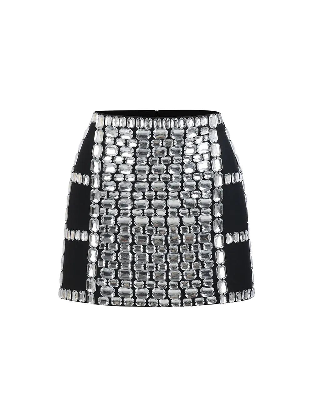 2025 Women Light Luxury Nail Bead Short Skirt Sets With Hanging Neck Style Sleeveless Ultra Short Top + Mini Skirt Two-Piece Set