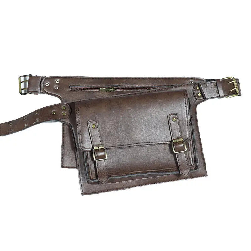 Medieval Faux Leather Waist Bag Steampunk Hip Pocket Buckle Hip Belt Festival Pocket Hip Bag Warrior Larp Cosplay Wallet