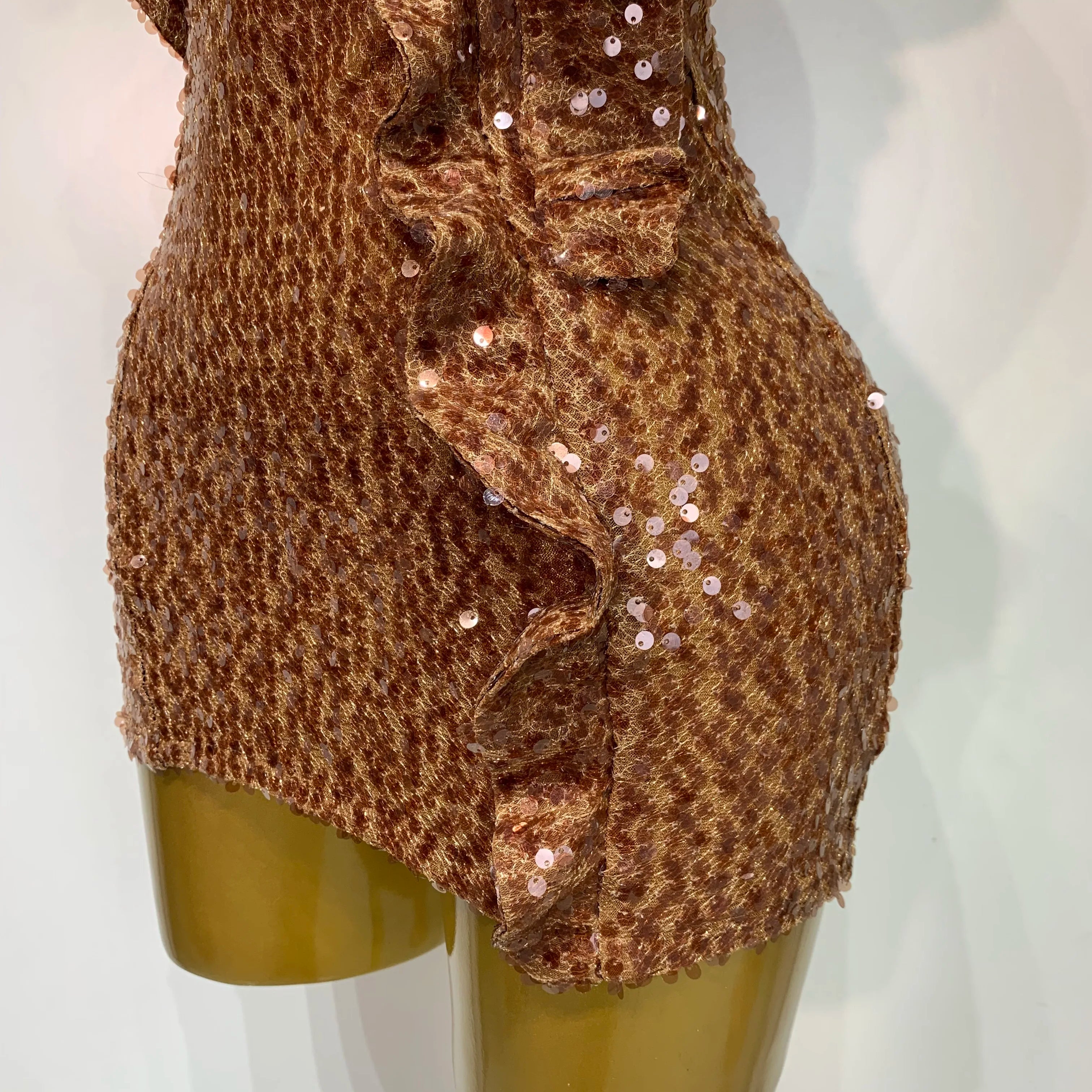 Women Sexy Strapless Backless Brown Sequins Mini Dress 2025 Celebrity Elegant Evening Party Club Luxury Birthday Guest Gown