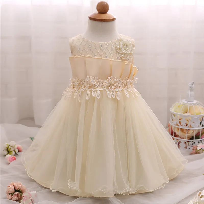 Toddler Baby Girl Dress Big Bow Baptism Dress for Girls First Year Birthday Party Wedding Dress Baby Clothes Tutu Fluffy Gown