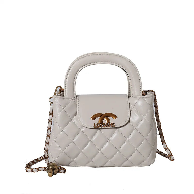 Textured Rhombus Chain Bag Women's 2025 New Spring Fashion Shoulder Bag Commuter Casual Messenger Bag Bag Bag