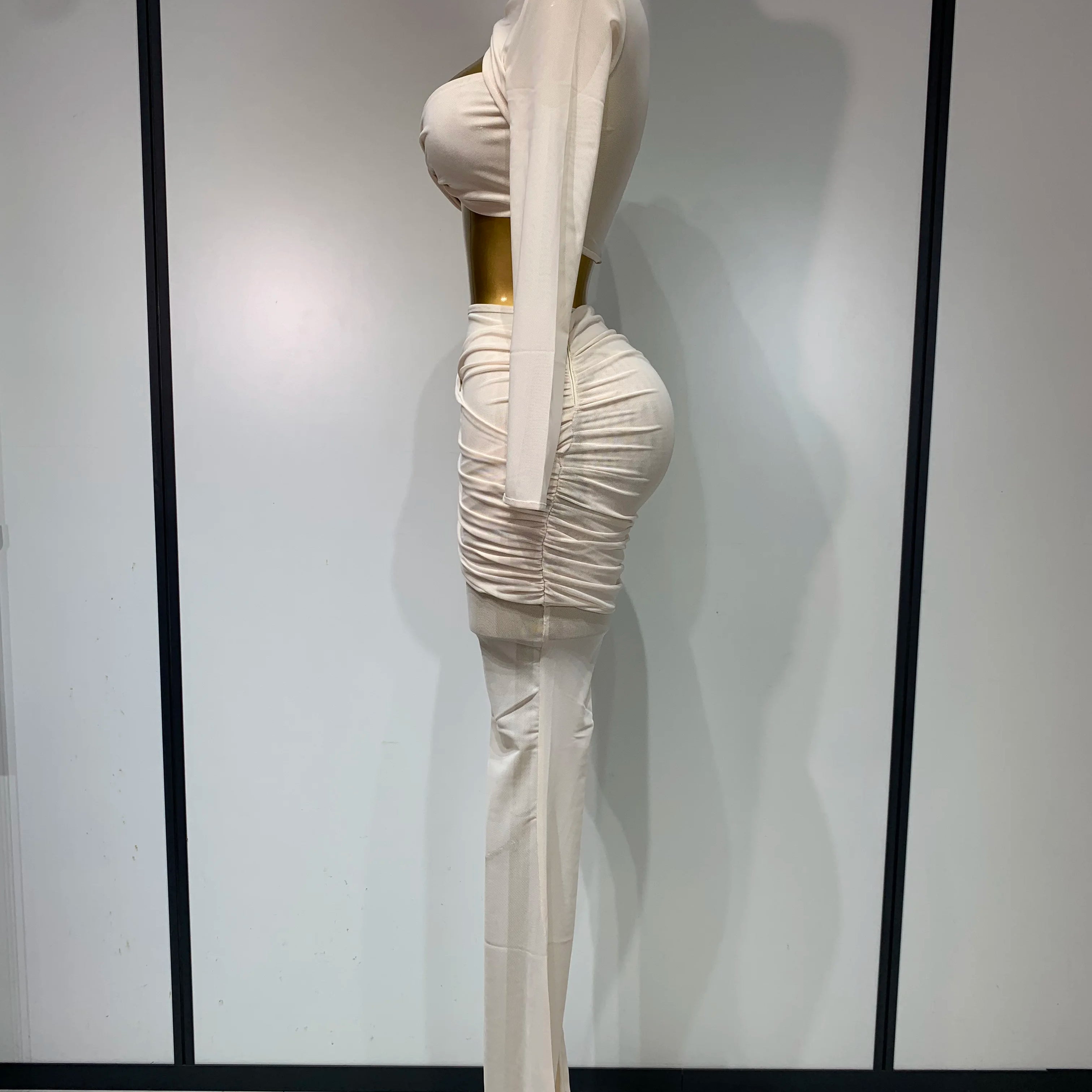 Women Sexy Mesh See Through Long sleeves Pant Sets Elegant Fashion Street Two Piece Set  Club Birthday Evening Party Outfit