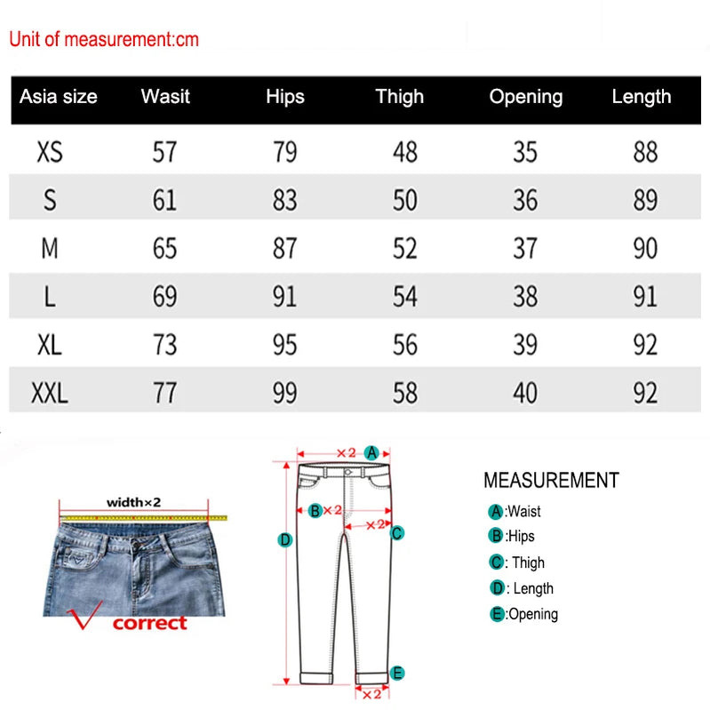 Autumn Winter Denim Jeans Women Double Row Vertical Buckle High Waisted Elastic Brand Slim Straight Warm Classic Smoke Pants