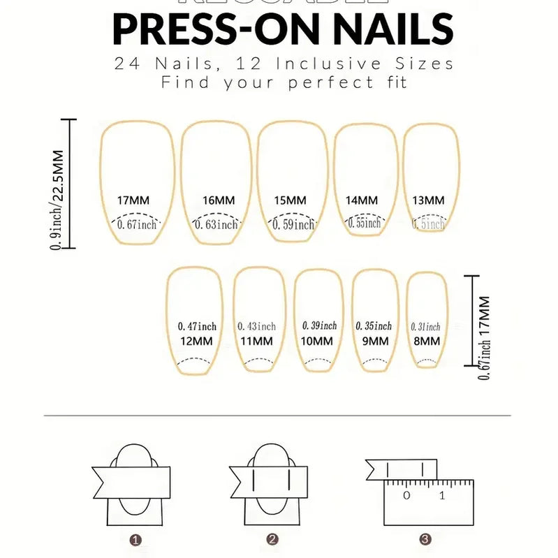 24PCS Shiny Pearl Wearable False Nails Short Square Fake Nail Simple Press on Nails Detachable Full Cover Nail Tips With Glue