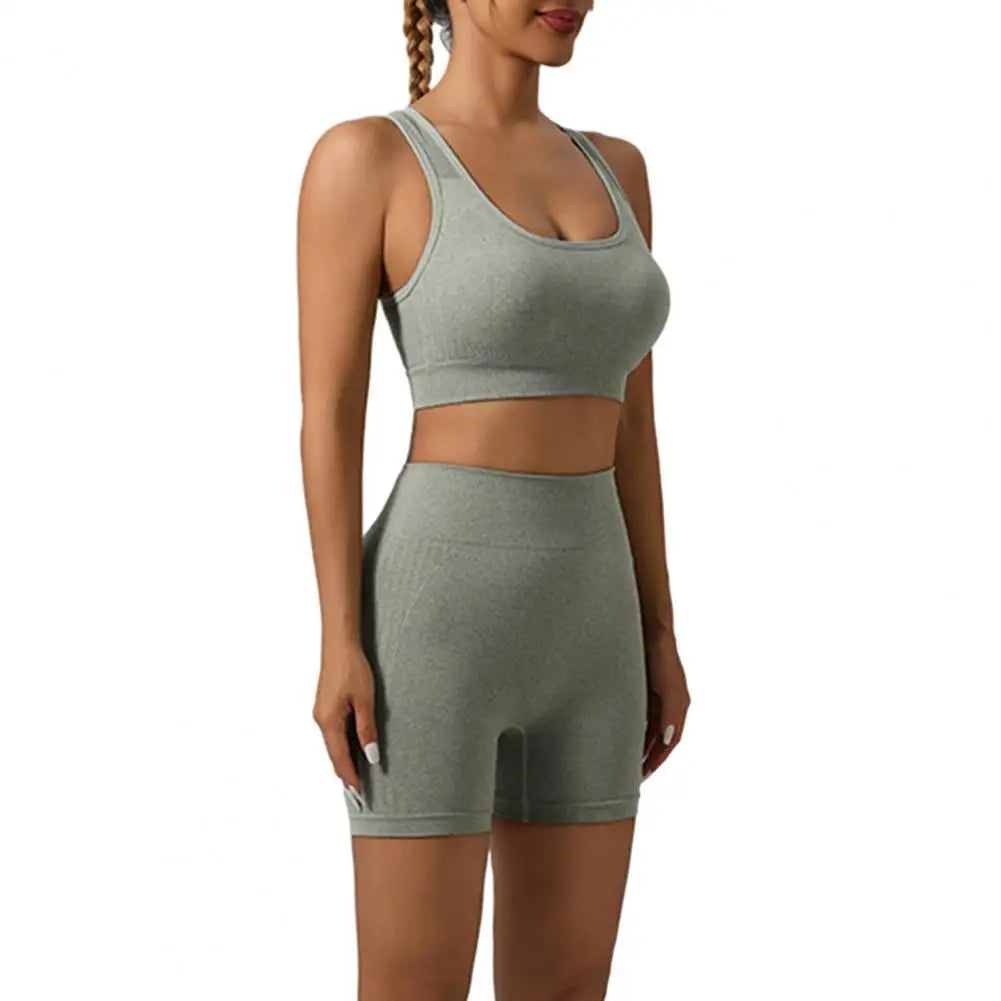 Women Sports Suit Yoga Outfit Exercise Set for Women High Waist Leggings Sports Bra Fitness Outfit for Gym Workout Yoga Bra Green China