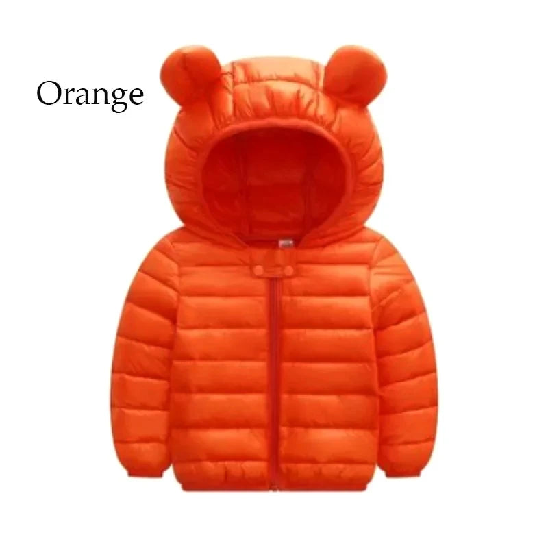 Baby boy winter cotton jacket letter printing plus velvet warm hooded padded coat thickened 2-5years old Beibei quality clothing Photo Color 7