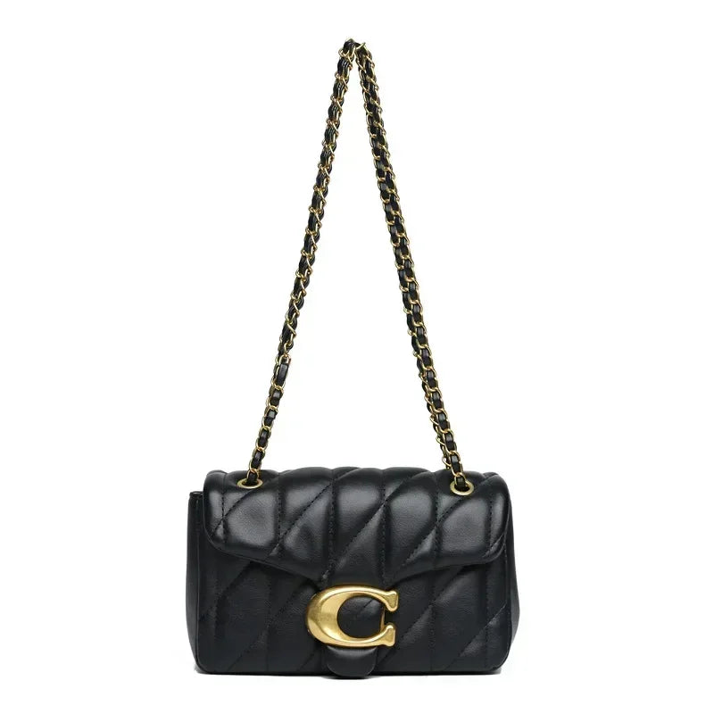 Chain Crossbody Bag New Personality Leisure All Match Diamond Check Embroidery Line Shoulder Bag Fashion Armpit Small Square Bag