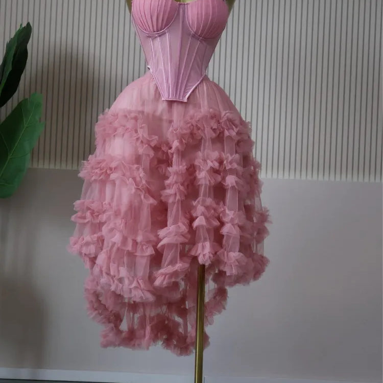 CM.YAYA Women's Dress Set Tunic Irregular Crop Top and Irregular Ball Gown Maxi Long Skirt Suit 2025 Two 2 Piece Set Outfits