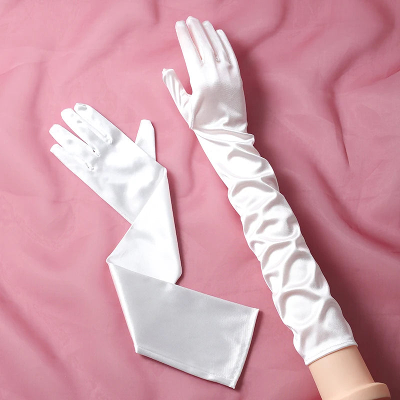 Wedding Bride Accessories Silk Gloves Long Short Dating Party Summer Elegance For Women and Girls ST-0096-B