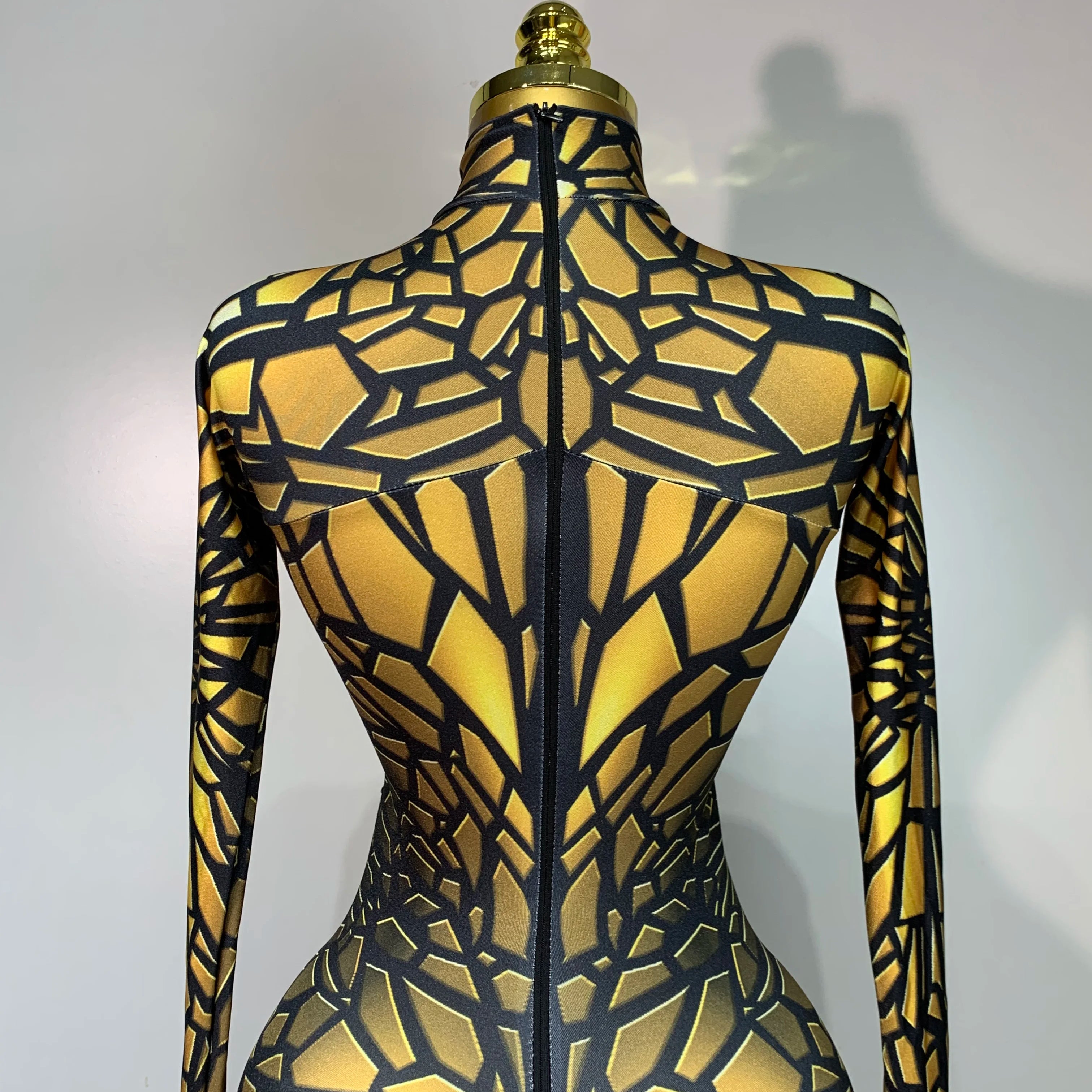 Women Sexy Stretch Glitter Rhinestones Bodycon Jumpsuit Dance Bodysuit Party Singer Stage Wear Birthday Drag Queen Costumes