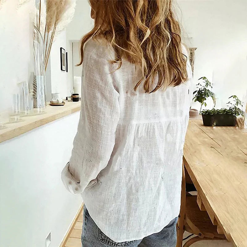 Leisure Shirts Spring Autumn Button Lapel Cardigan Top Lady Loose Long Sleeve Oversized Shirt Womens Blouses Casual Tunic Blusas