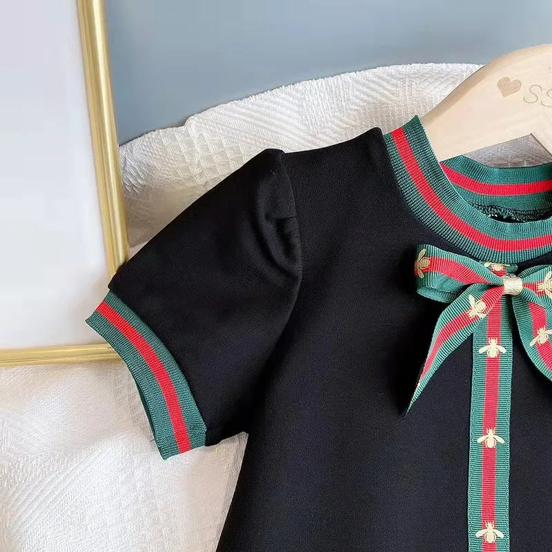 Summer Children's Skirt Baby Girls Dress Flower Patchwork Clothing Kids Short Sleeve Casual Kids Birthday Dresses for Girls