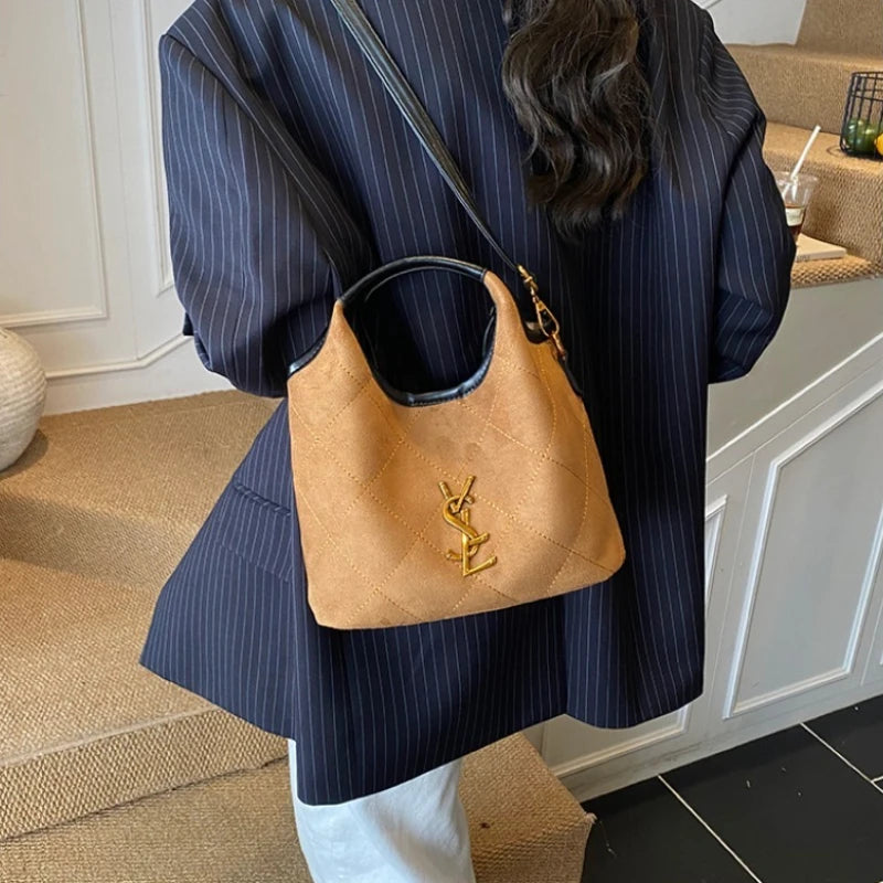 Trendy Women Satchel Bag Quilted Canvas Handbag with Chain Strap Suitable for Casual Dates Parties and Weekend Trips