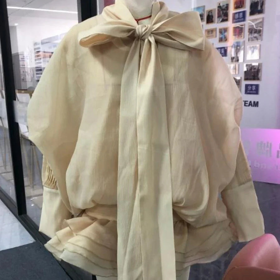 Solid Slimming Fashion Mini Dresses for Women Round Neck Long Sleeves Patchwork Lace Up Temperament Dress Female