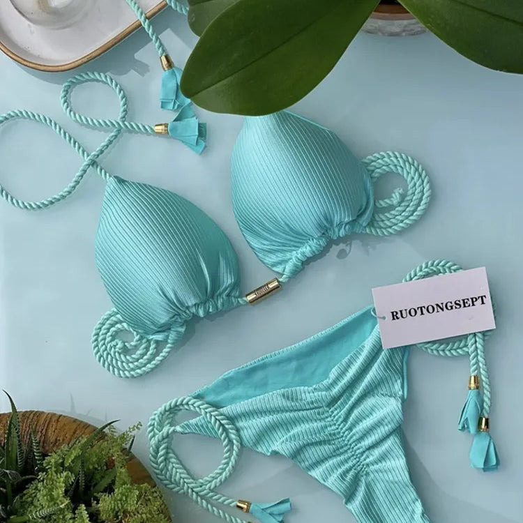 Sexy Bikini Push Up Women Swimsuit Thong Brazilian Bikini Swimwear Female Swimming Bathing Suit Beachwear