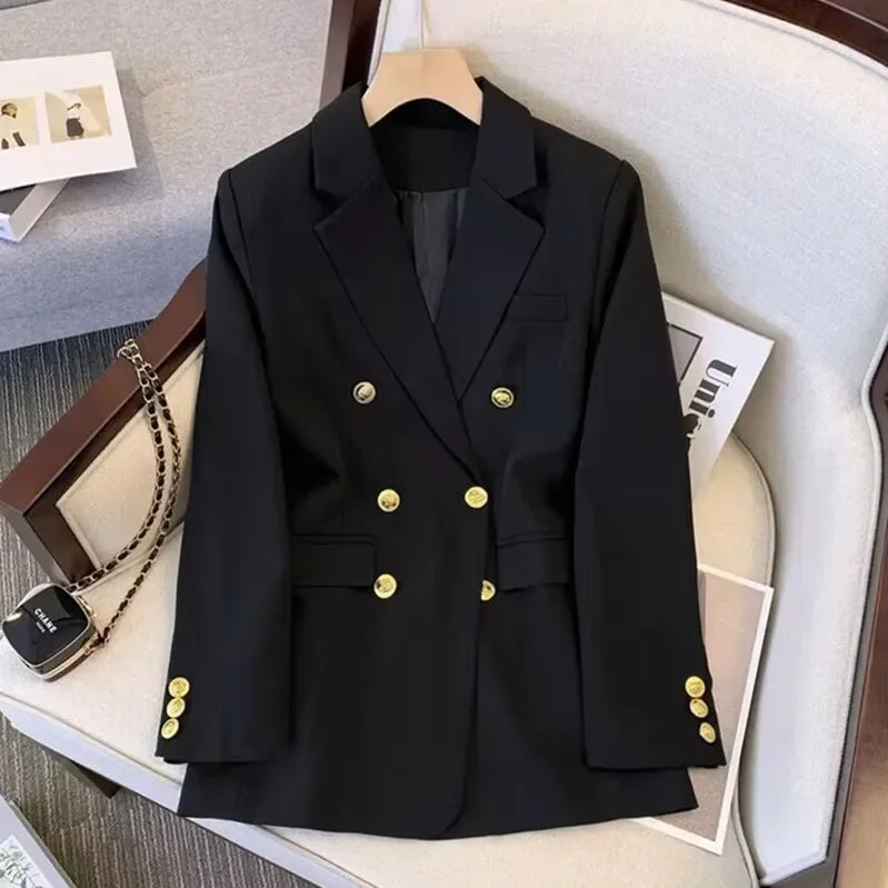 Blazer for Women Spring Autumn New in Slim Korean Fashion Outerwears Loose Women's Jacket Office Lady Women Blazer Coats Black