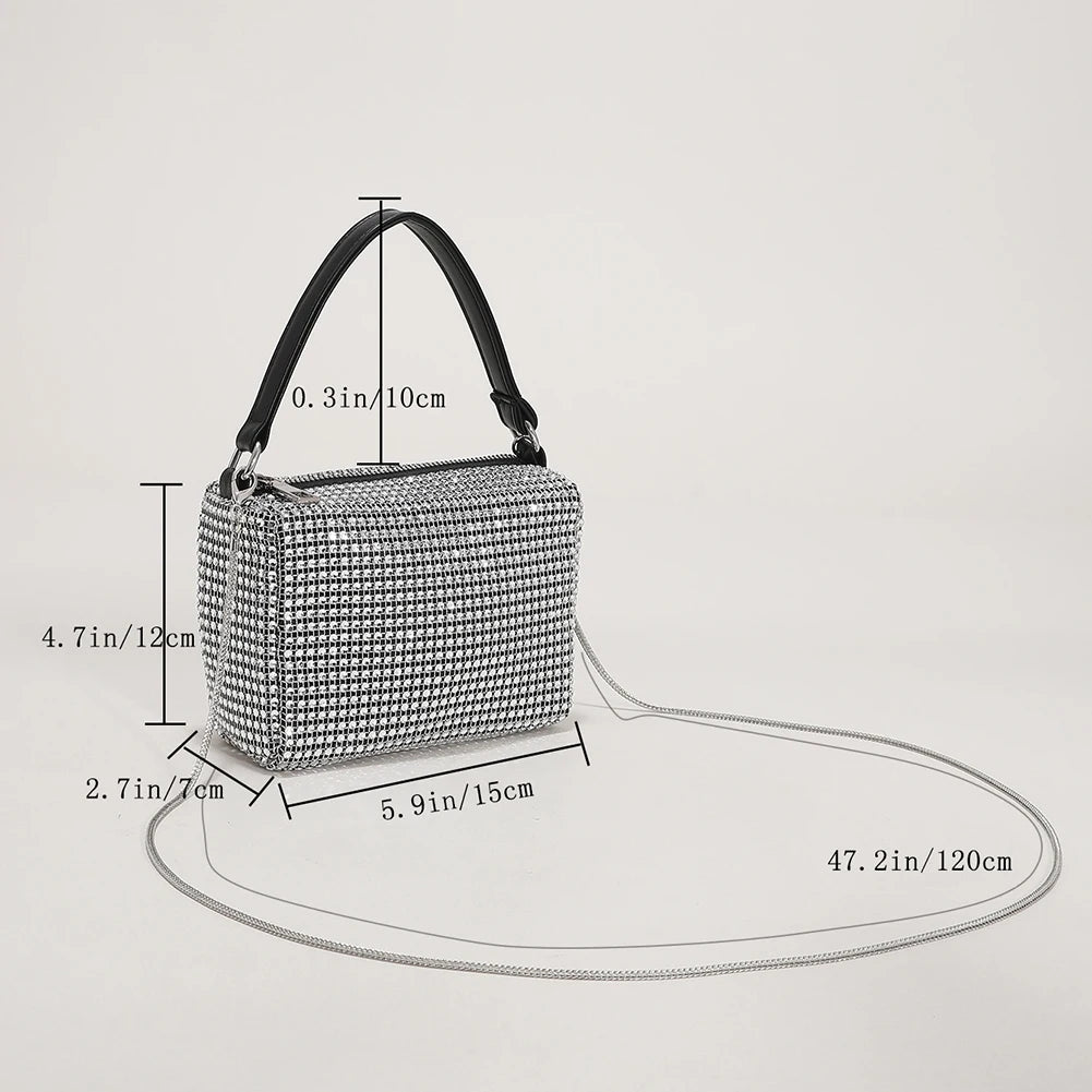 Rhinestone Handbag for Women Bag Diamonds Shoulder Bag Purse Ladies Female Crossbody Bag Shining Designer Diamond Bag