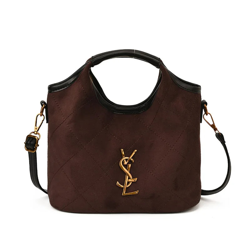 ‌2025 New Bucket Bag, Designer Quilted Crossbody Bag for Women, Large Capacity Chain Shoulder Purse, Korean Style Handbag