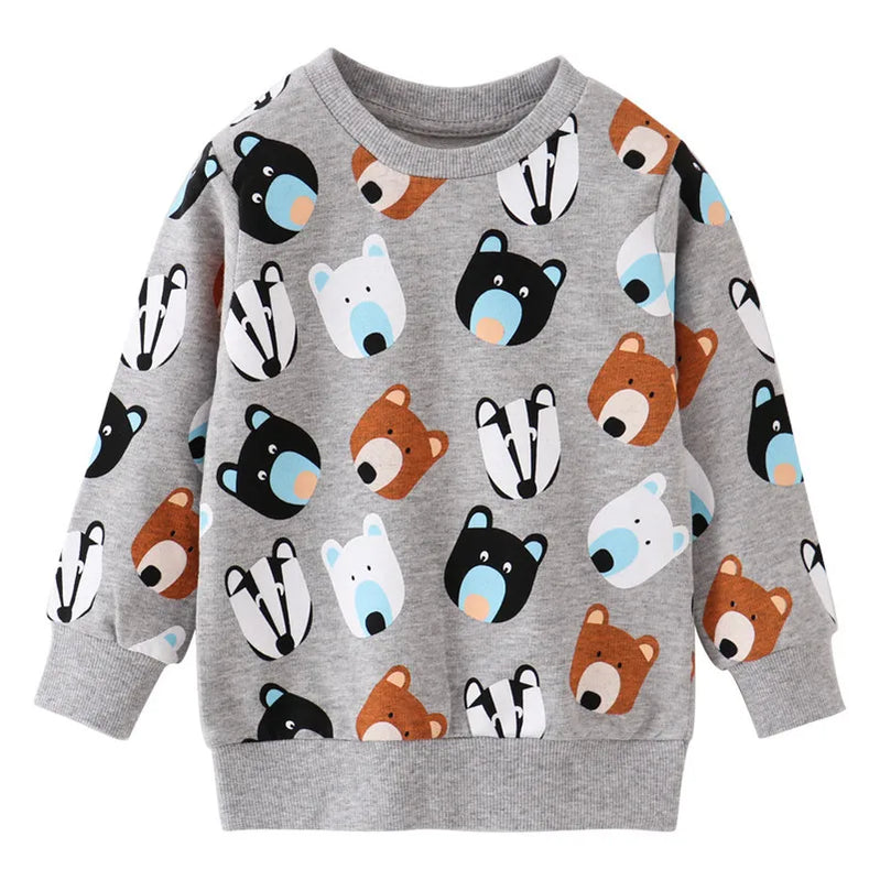 Apples Print Girls Sweatshirts Hot Selling Children's Clothes Long Sleeve Autumn Shirts T9073 bear