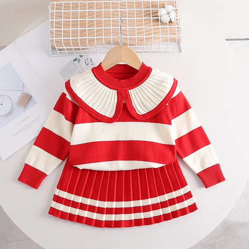 Bear Leader Girls Clothing Sets Autumn New Fashion Kid Sweater Top with Skirt Fashion Outfit 2pcs Elegant Clothes for 2-6 Years AM2639H