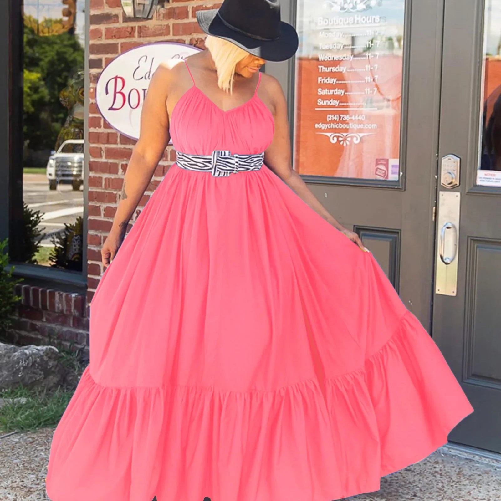 CMYAYA Women Summer Long Maxi Dress Sexy Sleeveless Strap Loose Beach Party Night Club Bandage Female S-5XL Dresses Vestido light pink