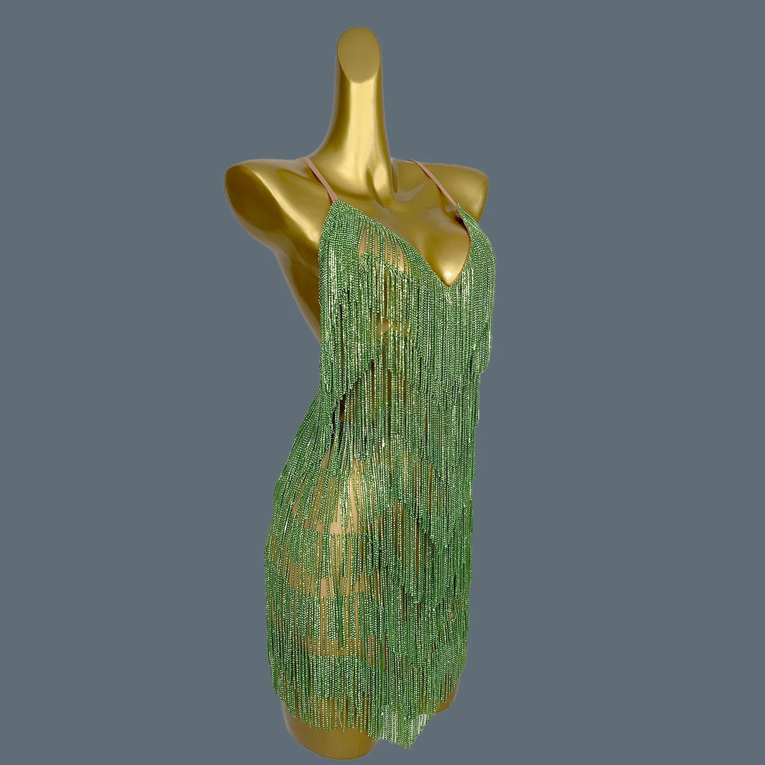 Swing Rhinestone Tassel Sexy Mini Dress for Women Club Dance Show Latino Dance Dress Birthday Party Luxury Chic Dresses Tiaoyuan