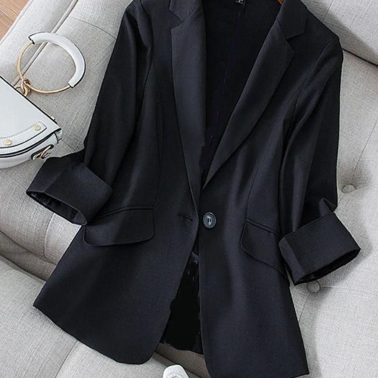 Women's Suit Jacket Suit Jacket Women's Seven-Minute Sleeve Summer New Women Clothing Black