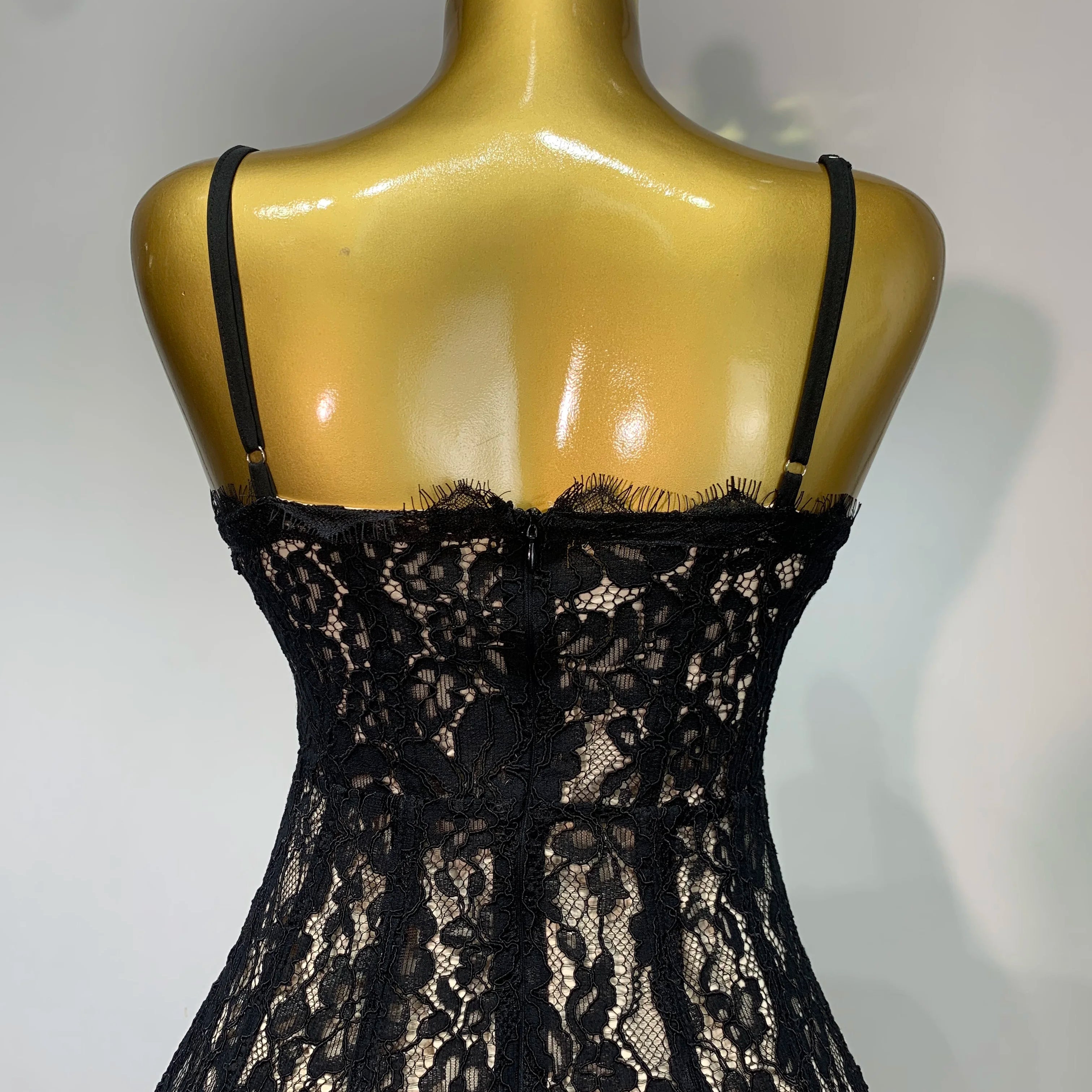 Vestido longo feminino sem mangas, sexy, de renda preta, colado ao corpo, para festa de boate, comemoração de aniversário, festa à noite, casamento, convidado, baile de formatura