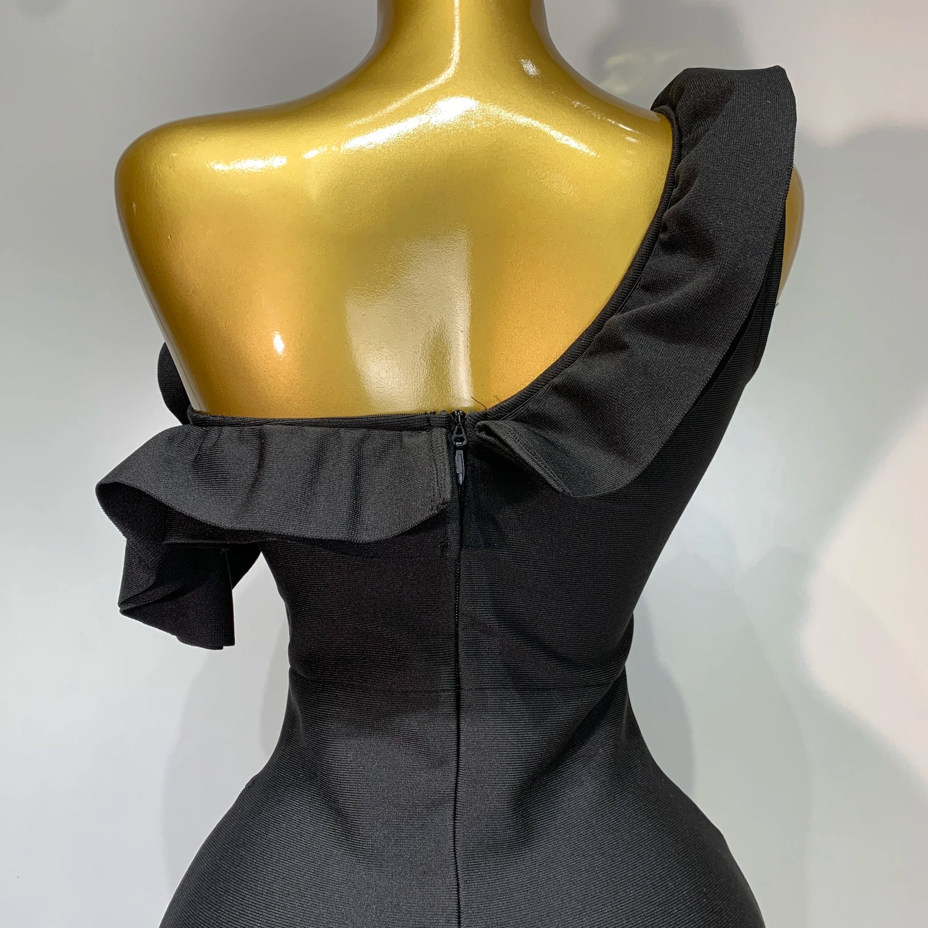 Women Sexy Backless Ruffles Bodycon Split Bandage Dress 2025 Celebrity Elegant Evening Party Luxury Birthday Dresses