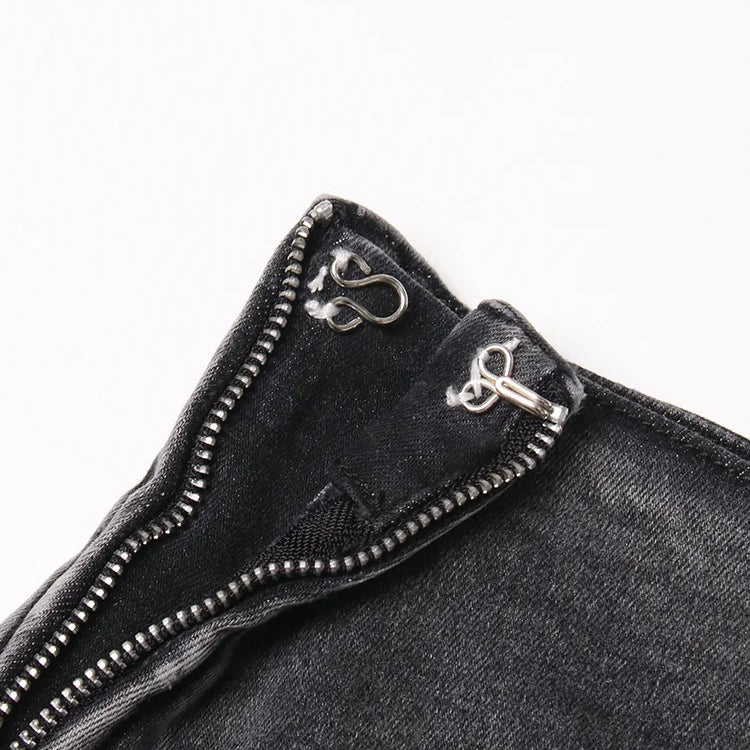 TWOTWINSTYLE Patchwork Bolso Irregular Chique Denim Shorts Para Mulheres Cintura Alta Zíper Emendado Designer Calças Curtas Femininas Novas