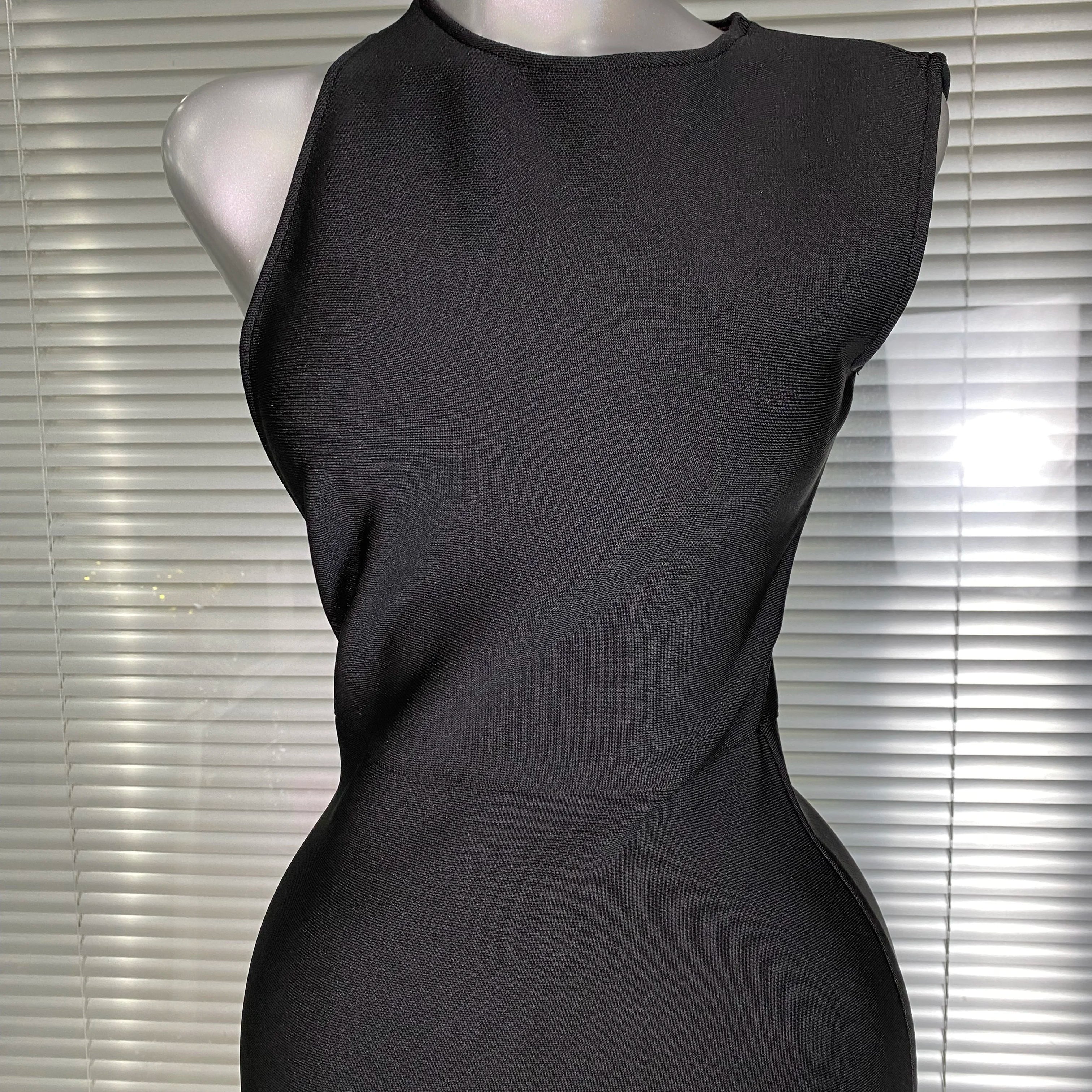 Vestido New INS Sexy Women Black Backless Bandage Dress Celebrity Knitted Bodycon Party Maxi Dress