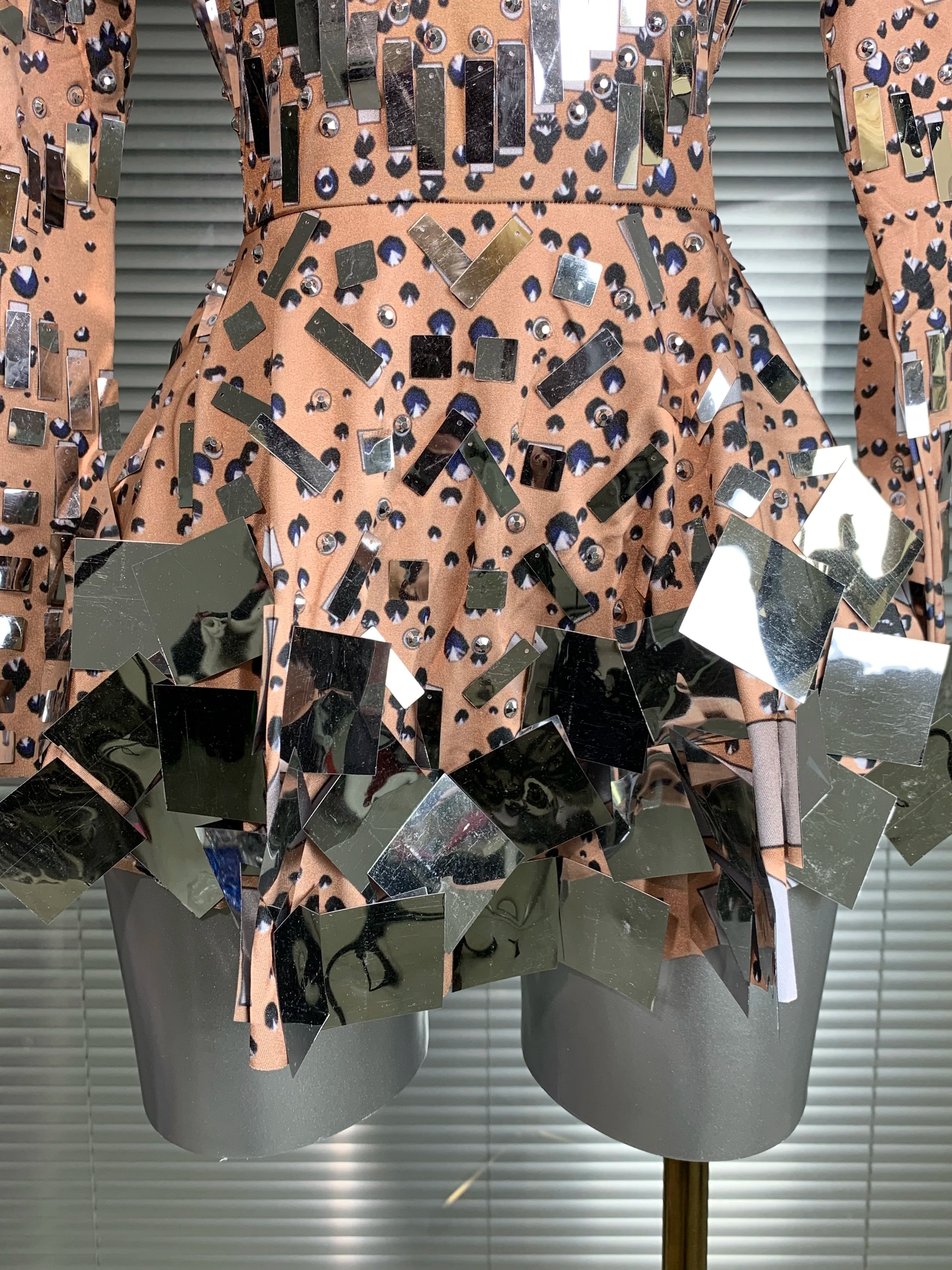 New Celebrity Women Sexy Stretched Skin Mini Night Club Sparkly Sequins Performance Costume Stage Dancer Party Dress