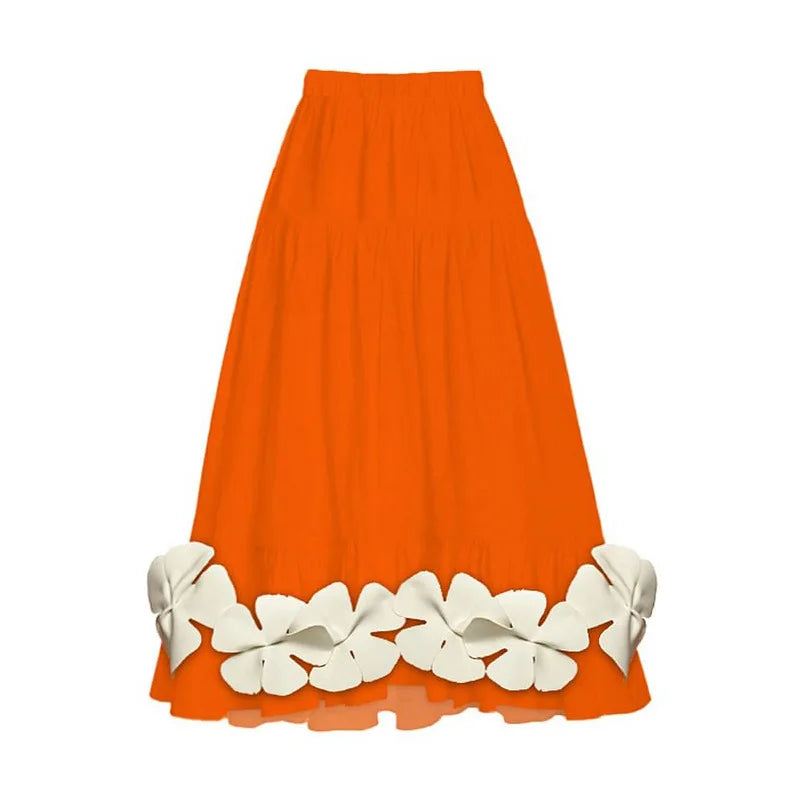 2023 Sexy Fashion One Piece Swimsuit Solid 3D Flower Summer Women Swimwear Beachwear Summer Luxury Monokini Bathing Suit skirt 1