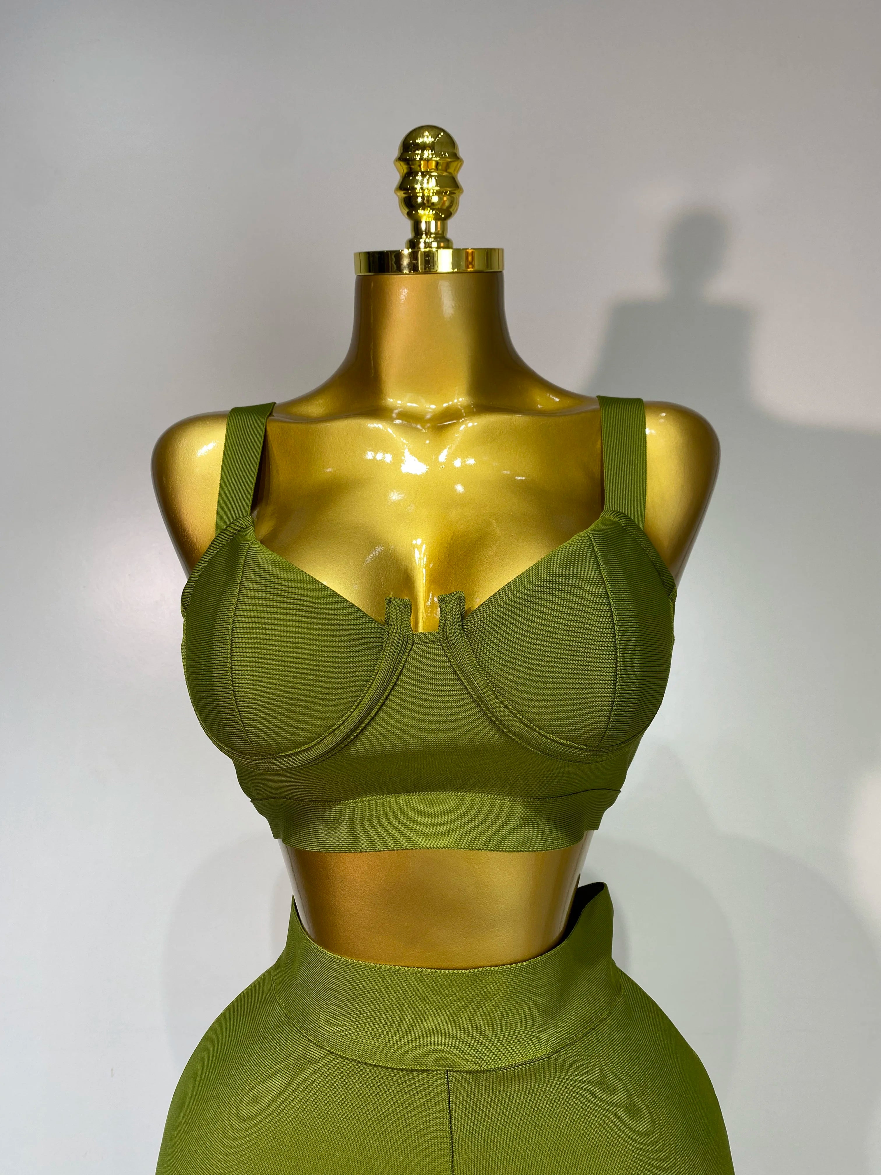 Women Sexy Bandage Crop Top Pant Set Evening Party Club Luxury Birthday High Street Fashion Elegant Luxury Birthday Outfit ﻿