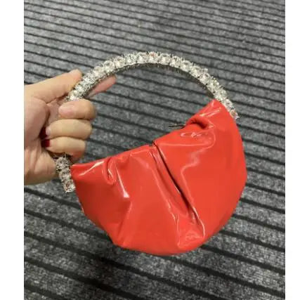 Designer Rhinestones Clutch Purse Bag for Women Handle Bag Leather Shoulder Bag Purse Shiny Crystal Purses and Handbag 16