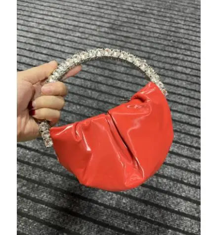 Designer Rhinestones Clutch Purse Bag for Women Handle Bag Leather Shoulder Bag Purse Shiny Crystal Purses and Handbag 16