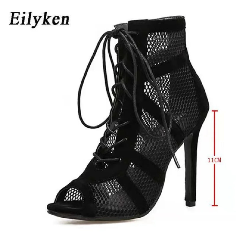 Eilyken Sexy Fashion Women Shoes Very Light Comfort Thin Heels Open Toe Dancing Woman's Sandals Size 43