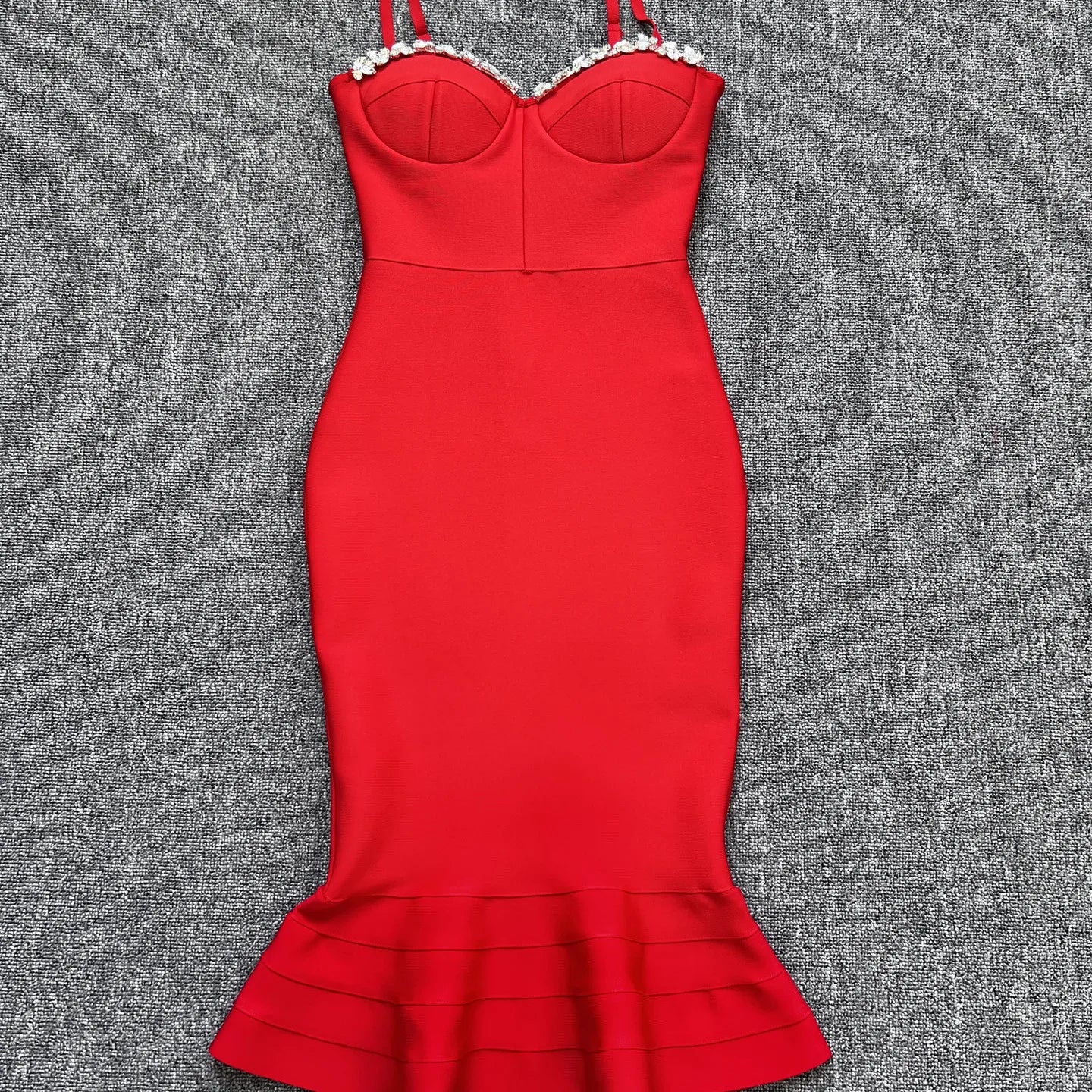 Vestido de celebridade com brilhantes, babados na altura do joelho, rayon, bandagem, elegante, para festa de clube