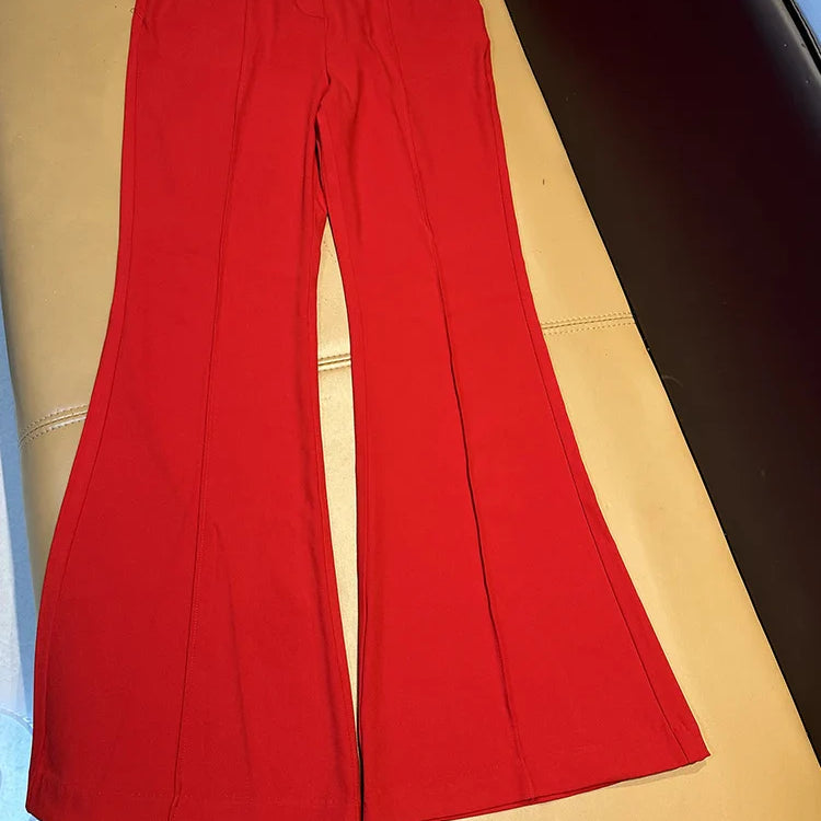 Clearance Sale Price Blazer S-XXXL Red White Black Purple Fashion Women's Blazer Outfit red Flared pants