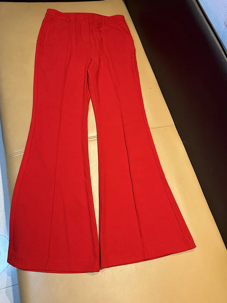 Clearance Sale Price Blazer S-XXXL Red White Black Purple Fashion Women's Blazer Outfit red Flared pants