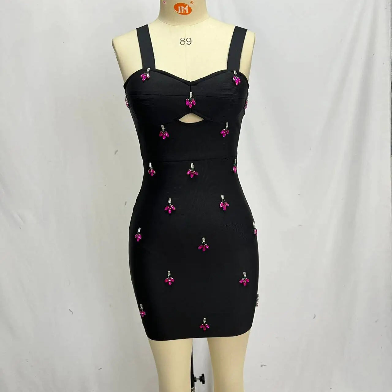 White Black Women Sleeveless Sexy Square Collar Shinning Crystal Bodycon Bandage Mini Dress Celebrate Nightclub Party Dress