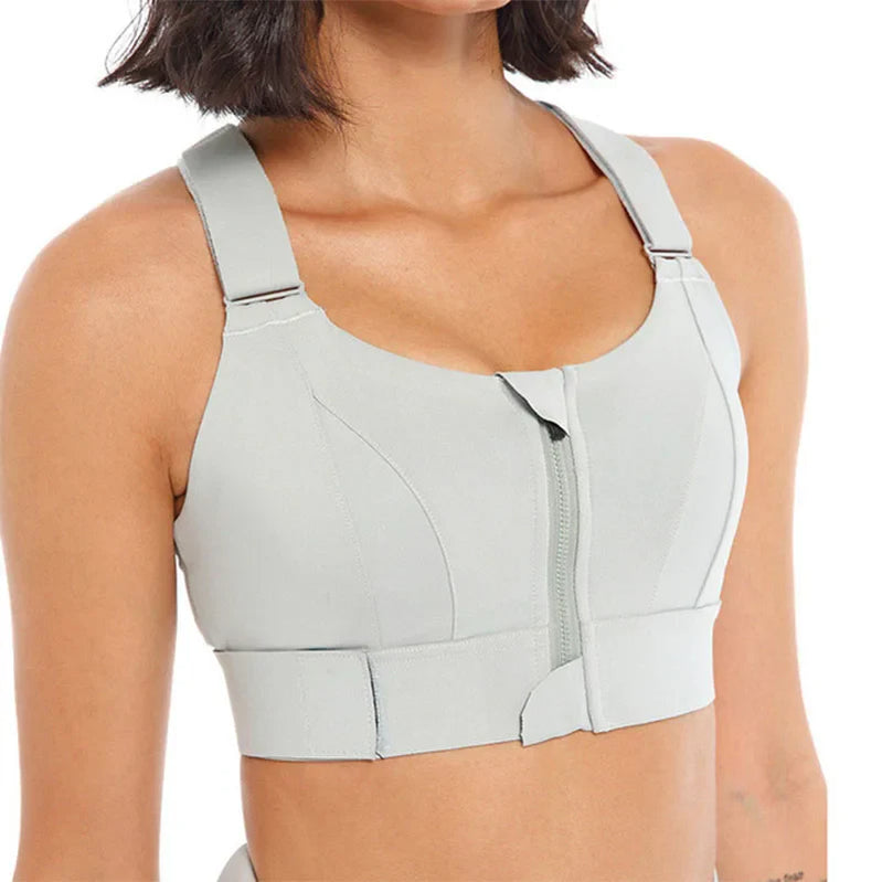 Solid Color Yoga Tight Sports Bras For Women Women's Fitness Zipper Bra Sportswear Woman Gym Training Female Crop Tops TOP001-4
