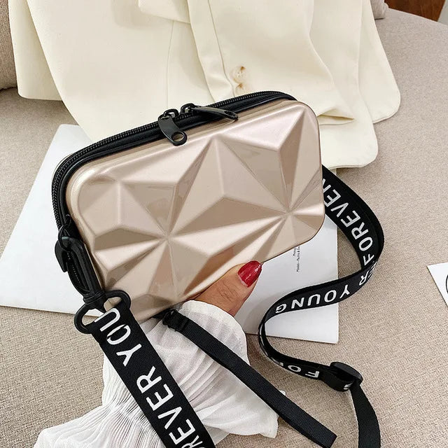 Luxury Hand Bags For Women 2023 New Suitcase Shape Totes Fashion Mini Luggage Bag Women's Branded Trending Famous Clutch Box Bag A007-Glod